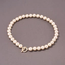 Naszyjnik ze szklanych pereł Majorka w kolorze szampana. MUSUJĄCY BLASK