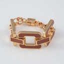 Pozłacana bransoletka z ogniw emaliowanych na brąz. JESIENNY PARIS