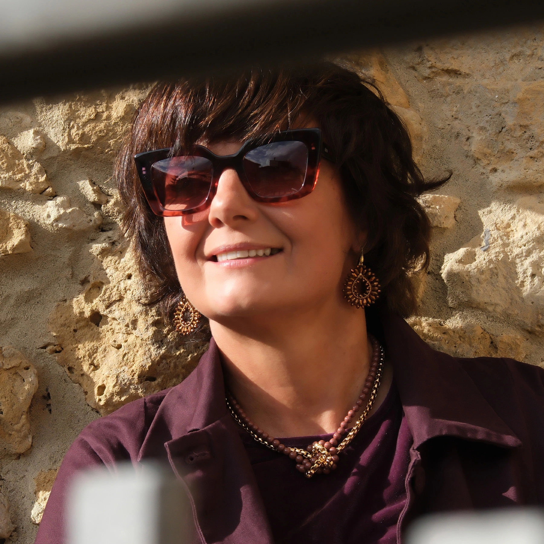 Naszyjnik z koralików w ciepłym brązie i łańcuszka. SŁODKIE BROWNIE