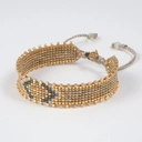 Wąska bransoletka ręcznie tkana z paciorków Miyuki. HONEY