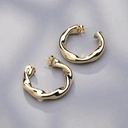 Pozłacane kolczyki koła a la skręcona lina. SPIRALA BLASKU