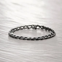 Męska czarna bransoletka z łańcucha typu pancerka. ZAWSZE MODNA