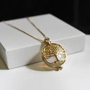 Złocony wisiorek z drzewem i 7 wymiennymi kamieniami. SZCZĘŚLIWA LICZBA