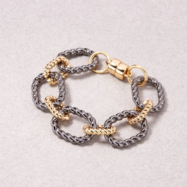Dwukolorowa bransoletka z ogniw à la skręcone liny. SOBĄ BYĆ