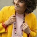 Długie klipsy kwiatki z naturalnych kamieni. LETNI WIECZÓR