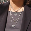 Posrebrzany naszyjnik z zawieszką z trzema pazurami. SREBRNA PANTERA