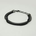 Męska bransoletka z łańcucha typu pancerka i korali. BRUTALNA STAL