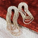 Długie owalne kolczyki wiszące wysadzane cyrkoniami. BLINK BLINK 