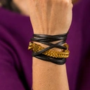 Naszyjnik choker - łańcuch łączony z rzemieniem. NOSI RIHANNA