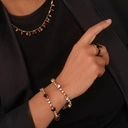 Pozłacany pierścionek z koralików z kryształem. CUBA LIBRE