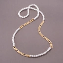 Naszyjnik ze szklanych pereł Majorka i łańcucha. PEŁNA ZGODA