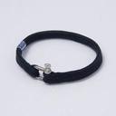 Męska bransoletka z czarnej liny żeglarskiej z szeklą. STYLOWY MĘŻCZYZNA