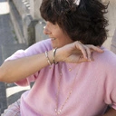 Naszyjnik z łańcuszka ozdobiony cyrkoniami. LEKKI