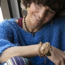 Owijana bransoletka ze skóry z kryształkami i sercem. MARMUR