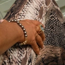 Bransoletka ze szklanych pereł Majorka w kolorze mokka. DŁUGI WIECZÓR