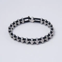 Bransoletka męska z czarnej liny żeglarskiej w pancerzu. MĘSKI ŚWIAT