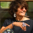 Pierścionek w kształcie liliowych astrów z koralikami. CHWILA NA LILA