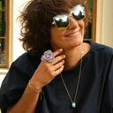 Złocony wisiorek z turkusową głową pantery z cyrkoniami. SŁODKIE MALEŃSTWO