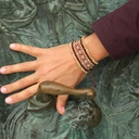 Szeroka bransoletka z paciorków Miyuki ze wzorem. SANGRIA DE FRUTAS