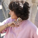 Naszyjnik z łańcuszka ozdobiony cyrkoniami. LEKKI