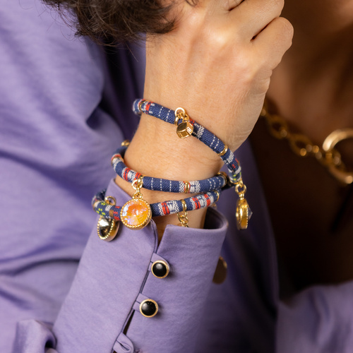 ESPERANZA EN NOSOTROS. Pulsera azul marino con cristales