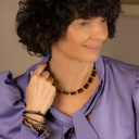 MADONNA NEGRA. Pulsera negra de cuero 