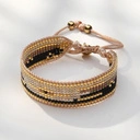 Wąska bransoletka tkana z paciorków Miyuki ze wzorem. NOC W NICEI