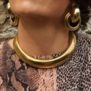 Pozłacany naszyjnik typu choker na łańcuszku tubogas. ITALO DISCO