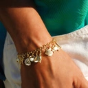 Pozłacana bransoletka zdobiona morskimi motywami. WODNY ŚWIAT