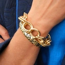 Bransoletka ze złoconych ogniw i posrebrzanych łączników. REGINA DONNA