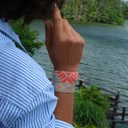 Szeroka bransoletka tkana z paciorków Miyuki ze wzorem. STOLIK W MIRAZUR