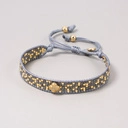 Bransoletka tkana z paciorków Miyuki z kwiatem z cyrkonią. ALEXIA