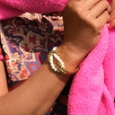 Podwójna bransoletka ze złotym łańcuchem i perłami. ZAWSZE BLISKO