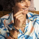 Złota bransoletka łańcuch zapinana na mocny magnes. NA MANHATTANIE