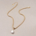 Pozłacany naszyjnik łańcuch z prawdziwą perłą. PERŁA RADOŚCI