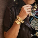 Bransoletka łańcuch ze złotym paskiem z ekoskóry. ROZWIJAM SIĘ