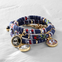 ESPERANZA EN NOSOTROS. Pulsera azul marino con cristales