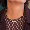 Naszyjnik z ciemnych jaspisów i koralików ze sztrasu. SŁOŃCE I CIEŃ