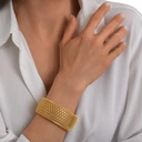 Szeroka sztywna pozłacana bransoletka z ażurowym wzorem. TWOJA PRZESTRZEŃ