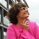 Srebrzony pierścionek z formie kwiatów a la stacja kosmiczna. TWÓJ WSZECHŚWIAT