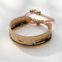 Wąska bransoletka tkana z paciorków Miyuki ze wzorem. NOC W NICEI