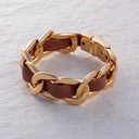 Pozłacana pancerka z paskiem z brązowej ekoskóry. PLAŻA IPANEMA