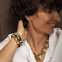 Złoty naszyjnik na łańcuszku z perłowymi kulkami. ZŁOTO I PERŁY