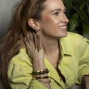 Bransoletka łańcuch z oliwkowym paskiem z ekoskóry. PAS ZIELENI