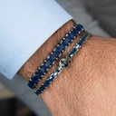 Bransoletka z rzemienia, stalowych koralikówi i linki. TWOJA OTCHŁAŃ