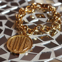 GRACIAS, MAMÁ. Pulsera con una moneda LOVE