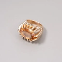 Pozłacany pierścionek z kryształem w tonie szampana. TOAST ZA DZIEŃ