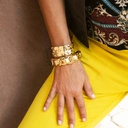 Bransoletka łańcuch ze złotym paskiem z ekoskóry. ROZWIJAM SIĘ