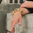 Bransoletka ze złoconych ogniw i posrebrzanych łączników. REGINA DONNA