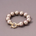 Bransoletka ze szklanych pereł Majorka w kolorze mokka. MOCNA KAWA